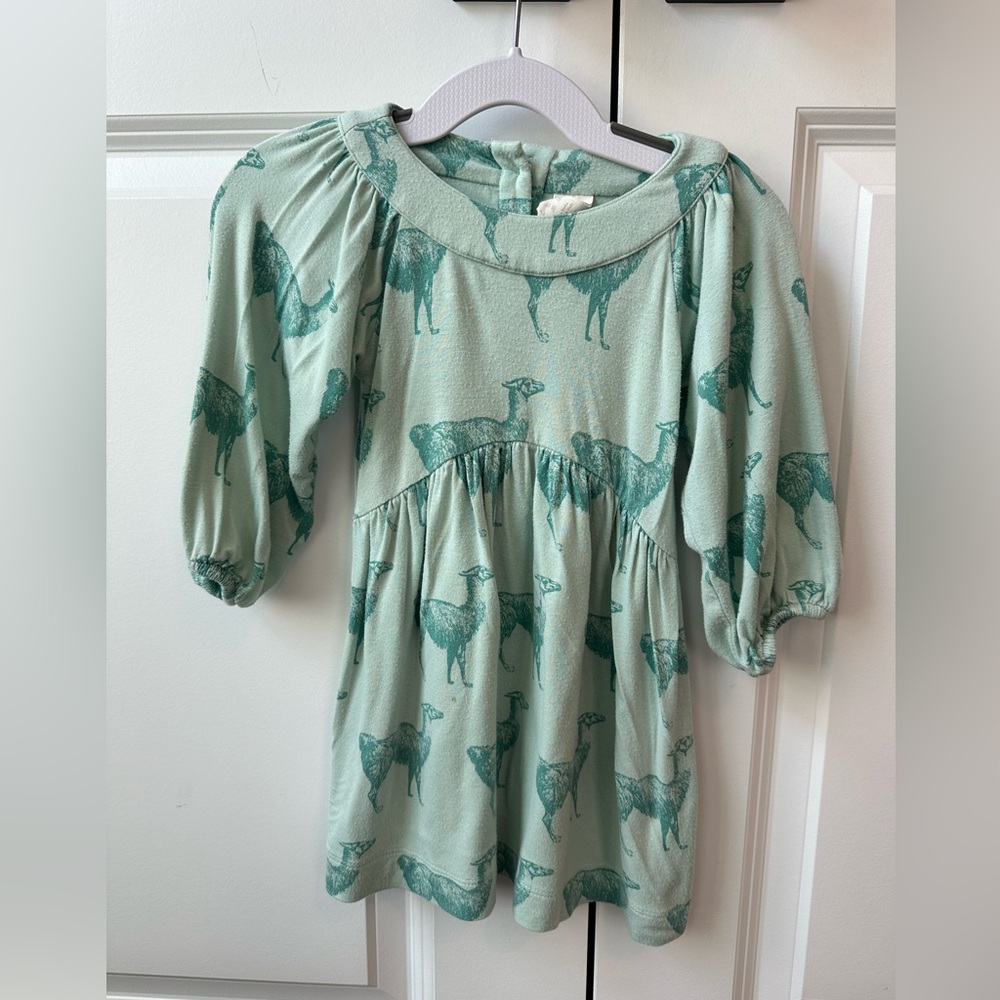 Kate Quinn Bamboo Llama Dress Blue (Size 12-18 Months)
